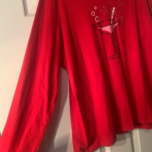 Croft & Barrow Pajama top. Martini, bubbles, stars - Picture 5 of 7